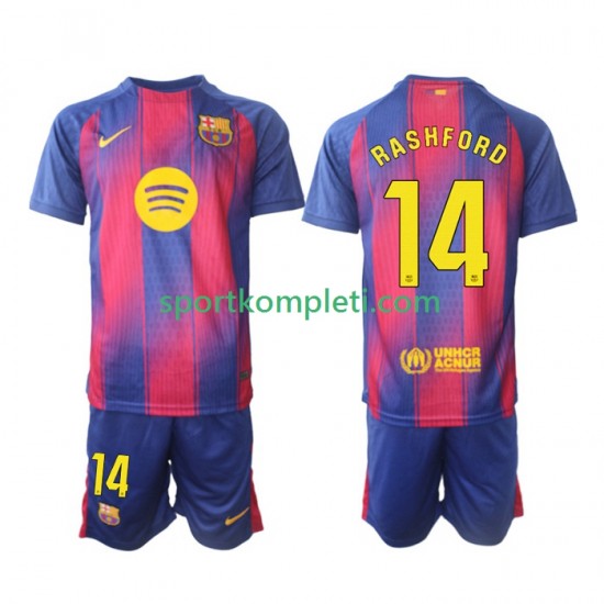 FC Barcelona Djeca Domaći Nogometni Dres Marcus Rashford 14 2025-2026 Kratki Rukavi
