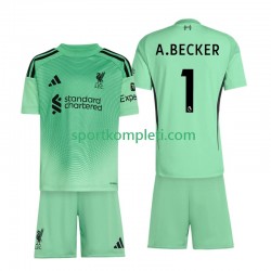 Liverpool Vratar Djeca Domaći Nogometni Dres Alisson Becker 1 2025-2026 Kratki Rukavi