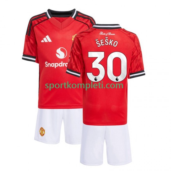 Manchester United Djeca Domaći Nogometni Dres Benjamin Sesko 30 2025-2026 Kratki Rukavi