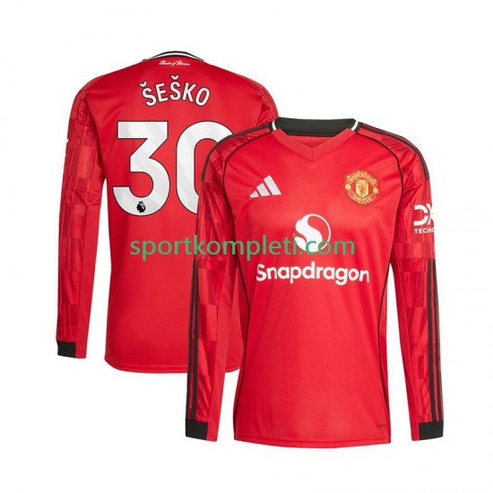 Manchester United Muškarci Domaći Nogometni Dres Benjamin Sesko 30 2025-2026 Dugi Rukavi
