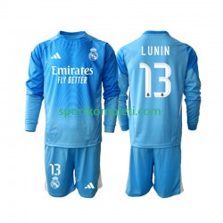 Real Madrid Vratar Djeca Domaći Nogometni Dres Andriy Lunin 13 2025-2026 Dugi Rukavi