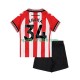 Djeca Domaći Nogometni Dres Sunderland Granit Xhaka 34 2025-2026 Kratki Rukavi