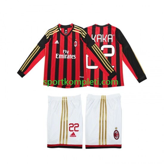 AC Milan Retro Djeca Domaći Nogometni Dres Kaka 22 2013 2014 Dugi Rukavi