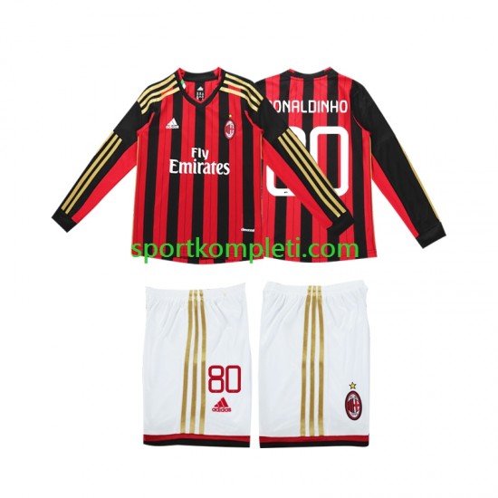AC Milan Retro Djeca Domaći Nogometni Dres RONALDINHO 80 2013 2014 Dugi Rukavi