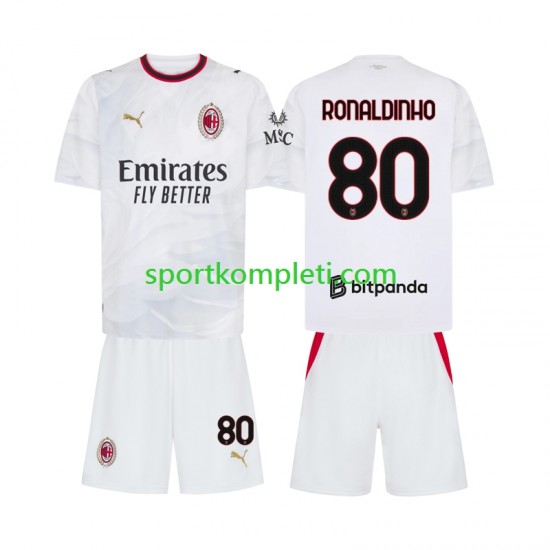 AC Milan Djeca Gostujući Nogometni Dres Ronaldinho 80 2026-2027 Kratki Rukavi