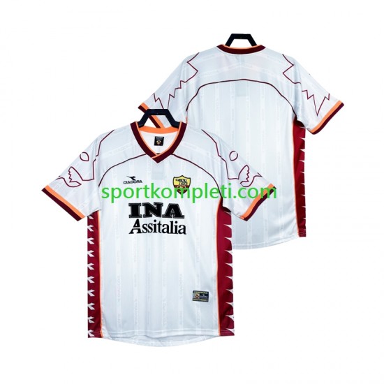 Roma Retro Muškarci Gostujući Nogometni Dres 1999 2000 Kratki Rukavi