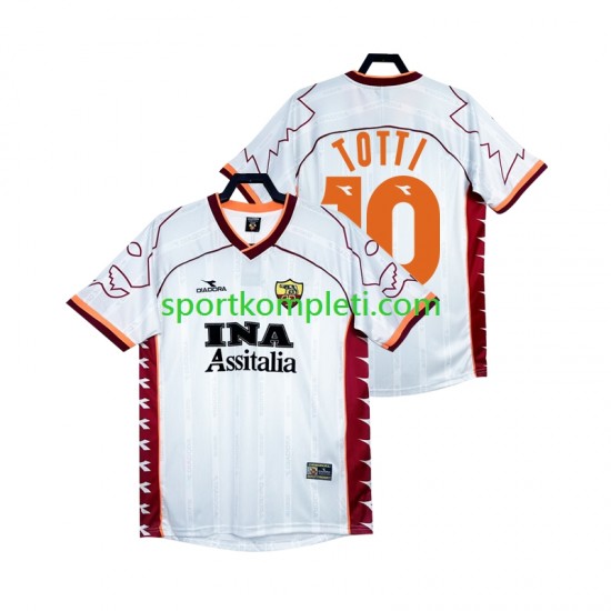 Roma Retro Muškarci Gostujući Nogometni Dres Totti 10 1999 2000 Kratki Rukavi