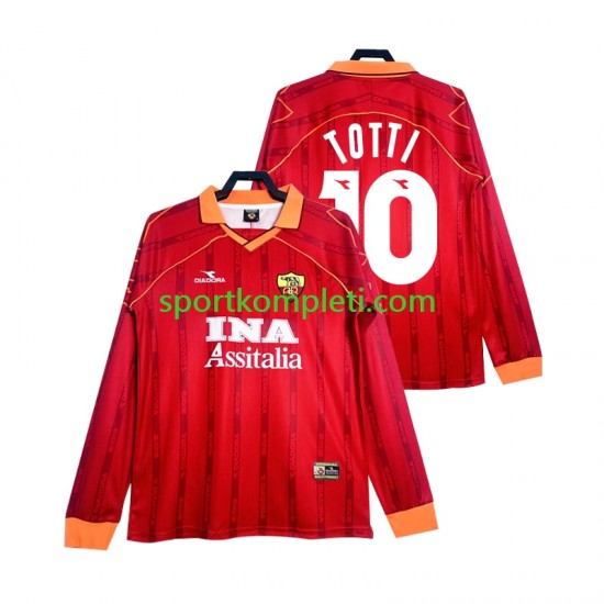 Roma Retro Muškarci Domaći Nogometni Dres Totti 10 1999 2000 Dugi Rukavi