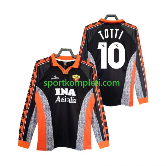 Roma Retro Muškarci Treći Nogometni Dres Totti 10 1998 1999 Dugi Rukavi