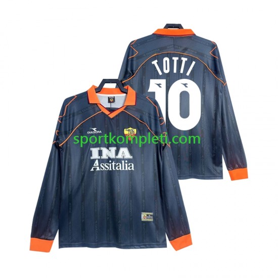 Roma Retro Muškarci Treći Nogometni Dres Totti 10 1999 2000 Dugi Rukavi