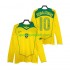 Brazil Retro Muškarci Domaći Nogometni Dres RONALDINHO 10 2004 Dugi Rukavi