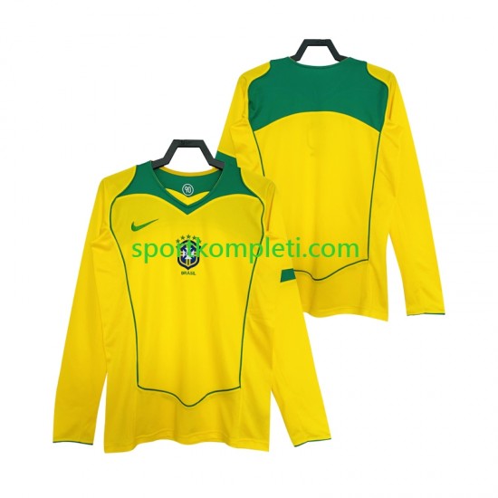 Brazil Retro Muškarci Domaći Nogometni Dres 2004 Dugi Rukavi