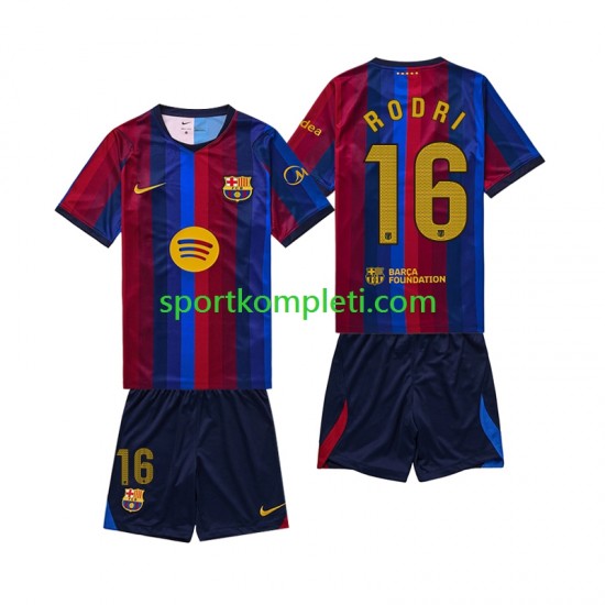 FC Barcelona Djeca Domaći Nogometni Dres Rodri 16 2026-2027 Kratki Rukavi