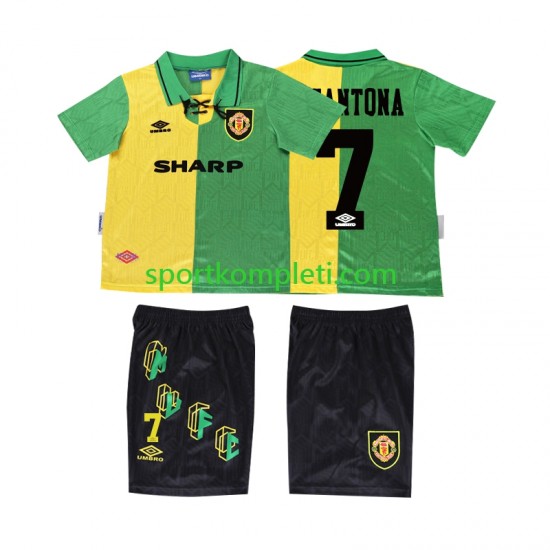 Manchester United Retro Djeca Treći Nogometni Dres CANTONA 7 1992 1994 Kratki Rukavi
