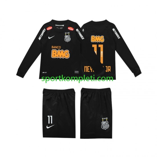 Retro Djeca Gostujući Nogometni Dres Santos NEYMAR JR 11 Classic 2012 2013 Dugi Rukavi