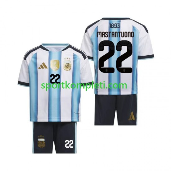 Argentina Djeca Domaći Nogometni Dres Franco Mastantuono 22 World Cup 2026 Kratki Rukavi