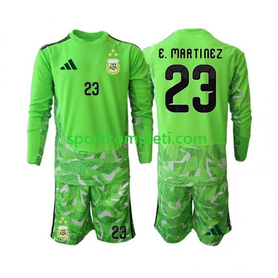 Argentina Vratar Djeca Treći Nogometni Dres Emiliano Martinez 23 World Cup 2026 Dugi Rukavi