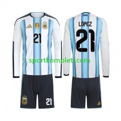 Argentina Djeca Domaći Nogometni Dres Jose Manuel Lopez 21 World Cup 2026 Dugi Rukavi