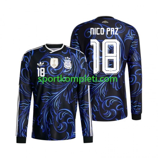 Argentina Muškarci Gostujući Nogometni Dres Nico Paz 18 World Cup 2026 Dugi Rukavi
