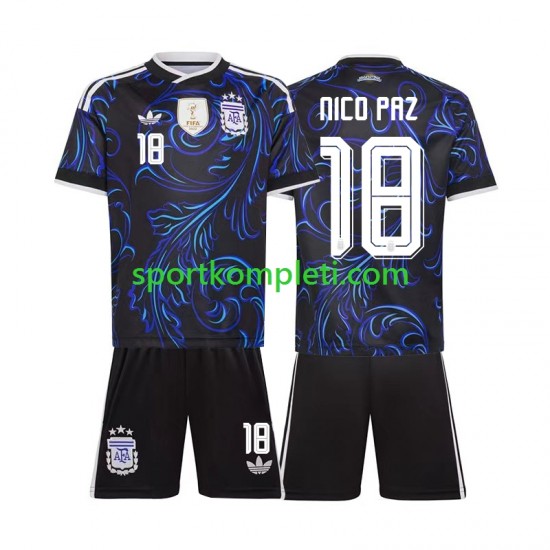 Argentina Djeca Gostujući Nogometni Dres Nico Paz 18 World Cup 2026 Kratki Rukavi