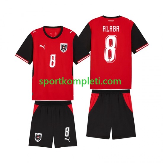 Austrija Djeca Domaći Nogometni Dres David Alaba 8 World Cup 2026 Kratki Rukavi