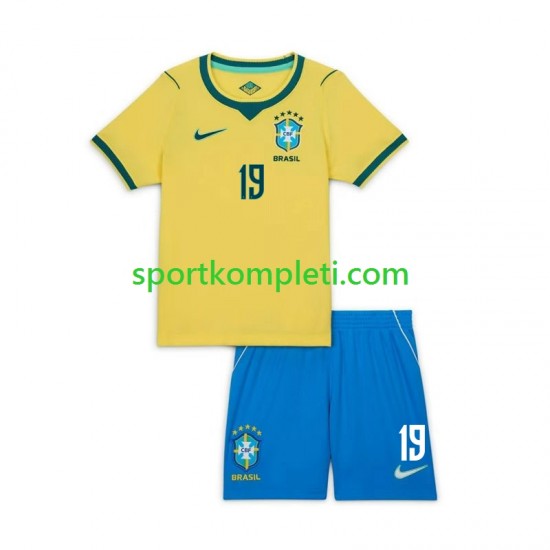 Brazil Djeca Domaći Nogometni Dres Endrick 19 World Cup 2026 Kratki Rukavi