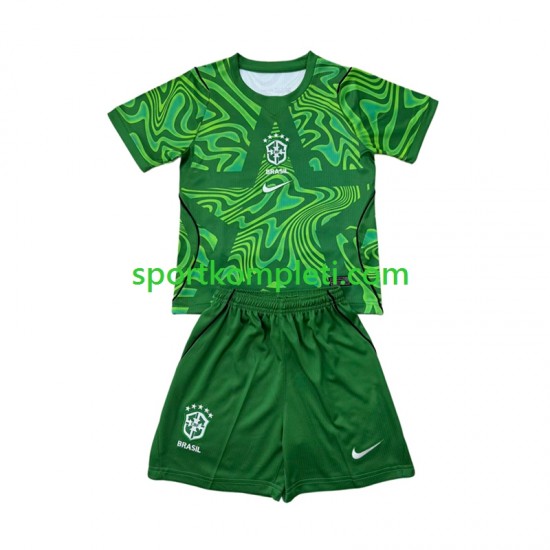 Brazil Vratar Djeca Gostujući Nogometni Dres World Cup 2026 Kratki Rukavi