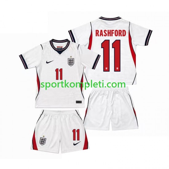Engleska Djeca Domaći Nogometni Dres Marcus Rashford 11 World Cup 2026 Kratki Rukavi