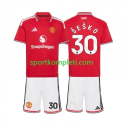 Manchester United Djeca Domaći Nogometni Dres Benjamin Sesko 30 2026-2027 Kratki Rukavi