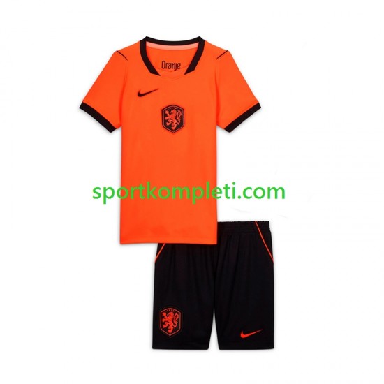 Nizozemska Djeca Domaći Nogometni Dres World Cup 2026 Kratki Rukavi