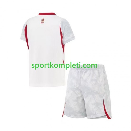 Poljska Djeca Domaći Nogometni Dres World Cup 2026 Kratki Rukavi