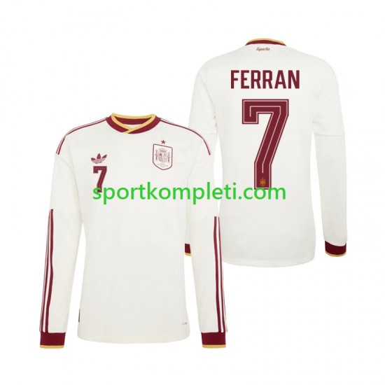 Španjolska Muškarci Gostujući Nogometni Dres Ferran Torres 7 World Cup 2026 Dugi Rukavi