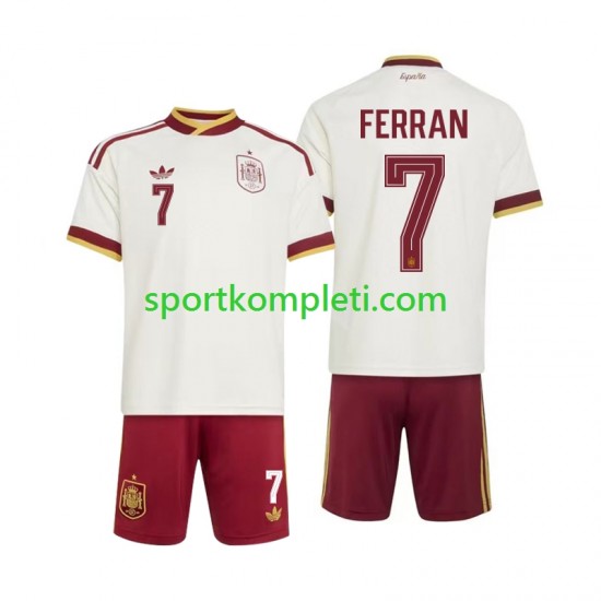 Španjolska Djeca Gostujući Nogometni Dres Ferran Torres 7 World Cup 2026 Kratki Rukavi