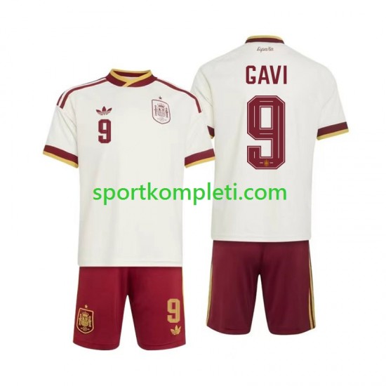 Španjolska Djeca Gostujući Nogometni Dres Gavi 9 World Cup 2026 Kratki Rukavi