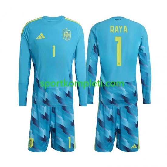Španjolska Vratar Djeca Domaći Nogometni Dres David Raya 1 World Cup 2026 Dugi Rukavi