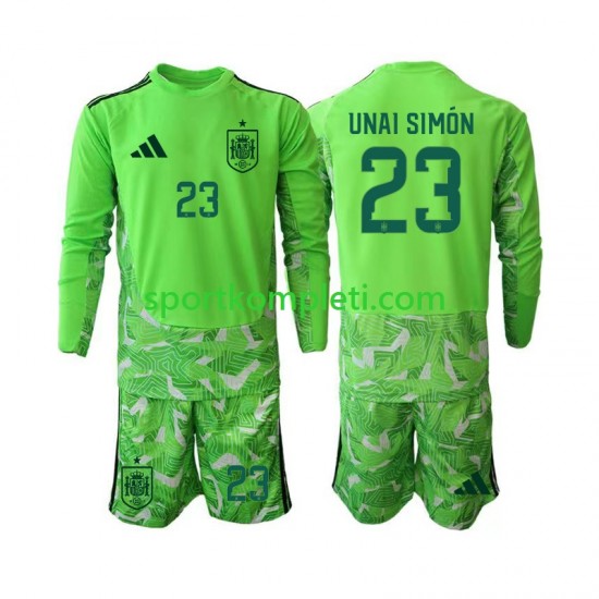 Španjolska Vratar Djeca Nogometni Dres Unai Simon 23 6th Green color World Cup 2026 Dugi Rukavi