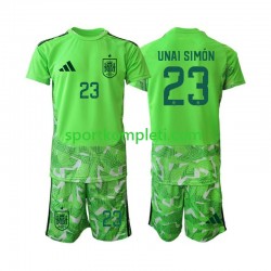 Španjolska Vratar Djeca Nogometni Dres Unai Simon 23 6th Green color World Cup 2026 Kratki Rukavi