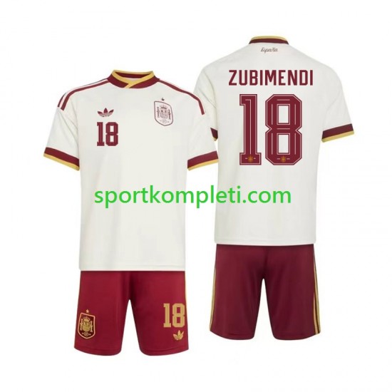 Španjolska Djeca Gostujući Nogometni Dres Martin Zubimendi 18 World Cup 2026 Kratki Rukavi