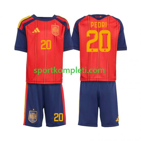 Španjolska Djeca Domaći Nogometni Dres Pedri 20 World Cup 2026 Kratki Rukavi