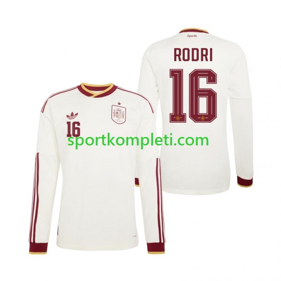 Španjolska Muškarci Gostujući Nogometni Dres Rodri 16 World Cup 2026 Dugi Rukavi