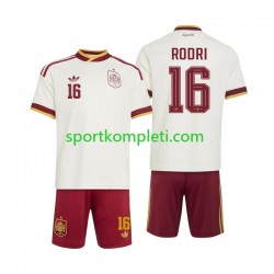 Španjolska Djeca Gostujući Nogometni Dres Rodri 16 World Cup 2026 Kratki Rukavi