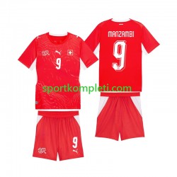 Švicarska Djeca Domaći Nogometni Dres Johan Manzambi 9 World Cup 2026 Kratki Rukavi