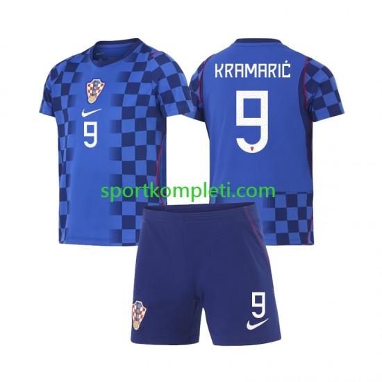 Hrvatska Djeca Gostujući Nogometni Dres Andrej Kramaric 9 World Cup 2026 Kratki Rukavi