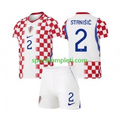 Hrvatska Djeca Domaći Nogometni Dres Josip Stanisic 2 World Cup 2026 Kratki Rukavi