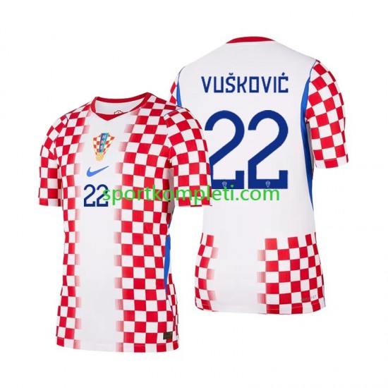 Hrvatska Muškarci Domaći Nogometni Dres Luka Vuskovic 22 World Cup 2026 Kratki Rukavi