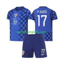 Hrvatska Djeca Gostujući Nogometni Dres Petar Sucic 17 World Cup 2026 Kratki Rukavi