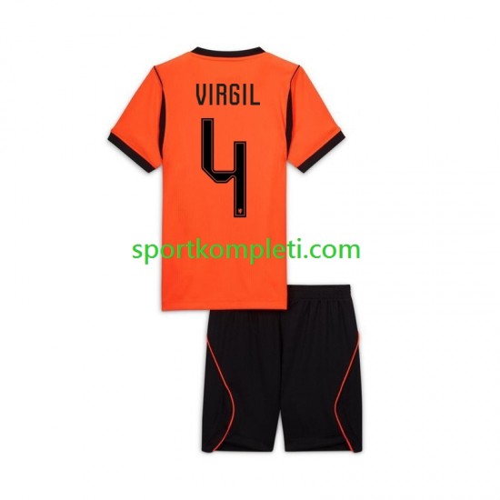 Nizozemska Djeca Domaći Nogometni Dres Virgil van Dijk 4 World Cup 2026 Kratki Rukavi