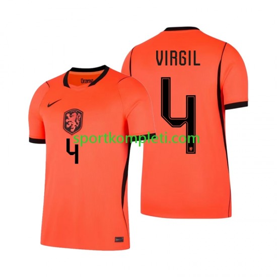 Nizozemska Muškarci Domaći Nogometni Dres Virgil van Dijk 4 World Cup 2026 Kratki Rukavi