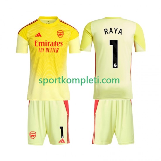 Arsenal Vratar Djeca Domaći Nogometni Dres Raya 1 2025-2026 Kratki Rukavi