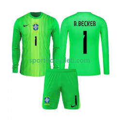 Brazil Vratar Djeca Domaći Nogometni Dres Alisson Becker 1 2026 Dugi Rukavi